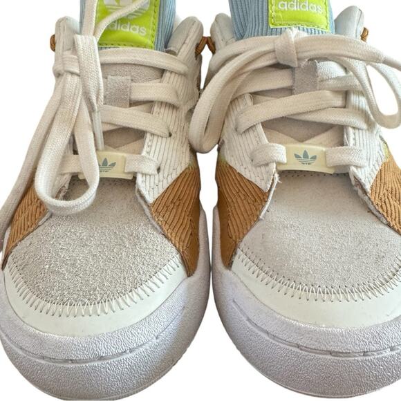 Adidas Originals Rey Galle W Shoes White/Cream/Brown/Blue GX0432 Girls’ Size 5 - Picture 4 of 14